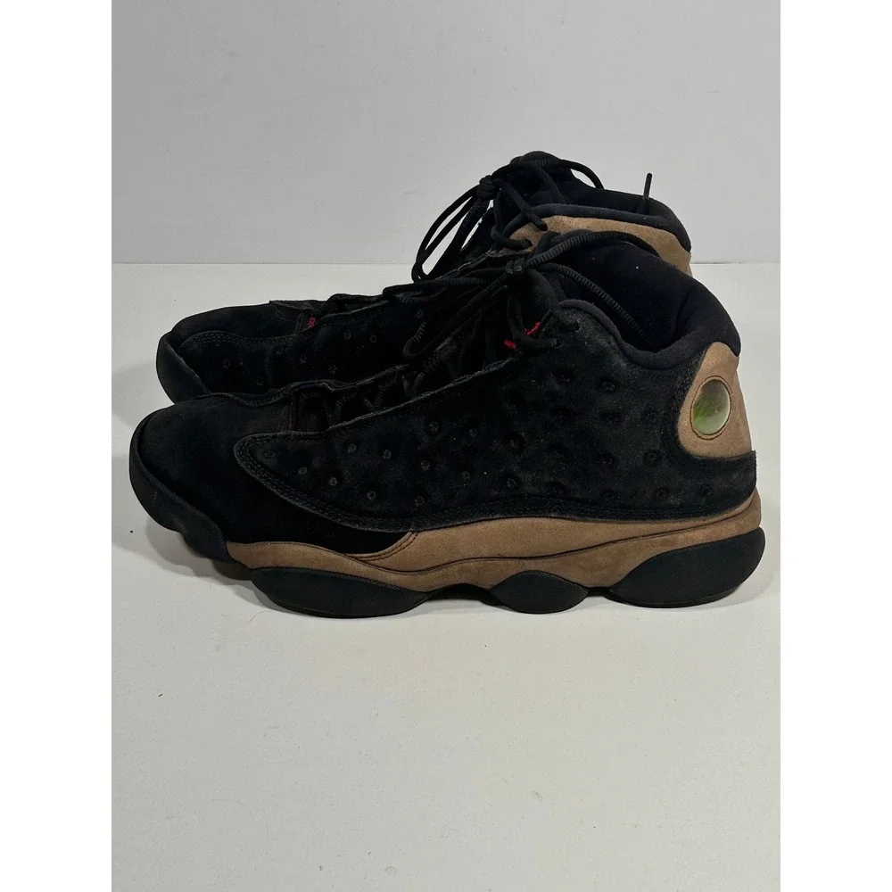 Jordan 13 Retro Olive Black Suede Red Mens Basketball Shoes 414571-006
